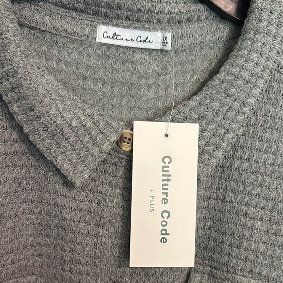 NWT Culture Code Gray Button Down Shirt - Picture 9 of 9